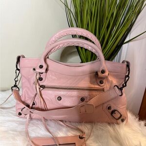 Balenciaga Light Pink Leather Satchel